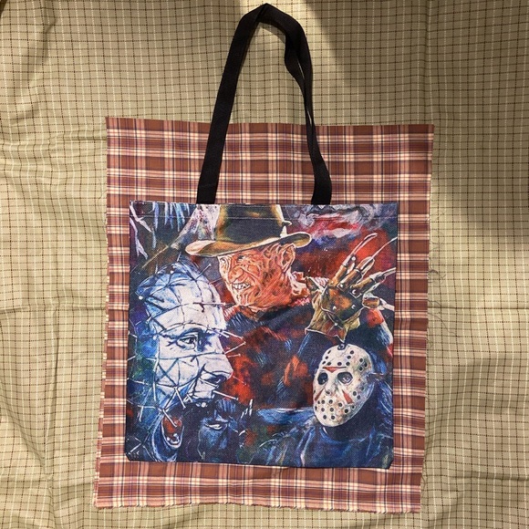 Goth horror eco friendly canvas tote bag - Picture 2 of 4